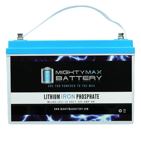 Mighty Max Battery 12V 100AH Lithium Battery Replaces Baja Boss PowerBoat Trolling Motor ML100-12LI97